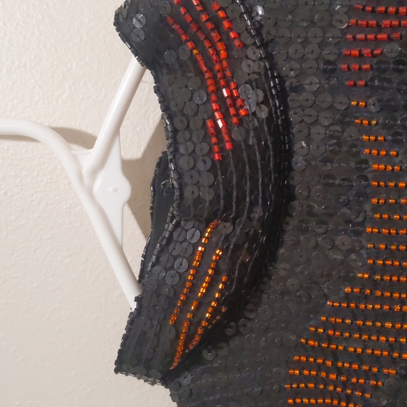 Vintage Cache Silk Lined Sequinned Cocktail Party Dress - Picture 5 of 10